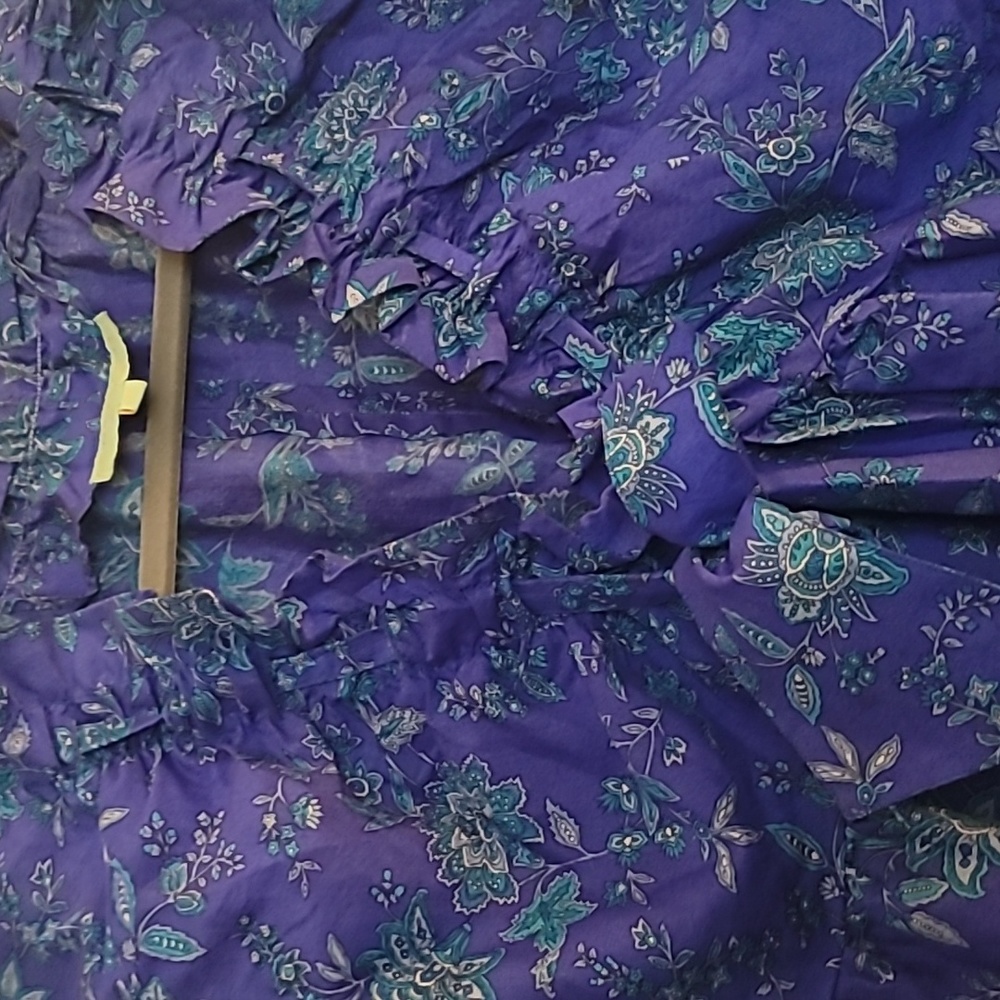 Leaves of Grass New York Blue Paisley Silk Top